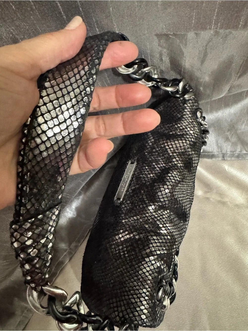 Michael Kors Metallic Black Chain Shoulder Bag